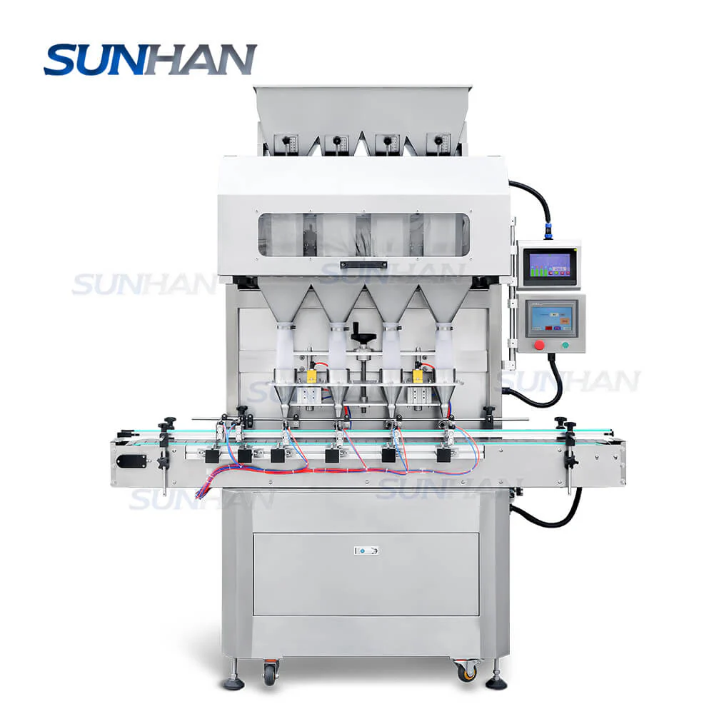 Automatic 4 Heads Coffee Beans Rice Grain Particle Granule Weighing Filling Machine For Bottled Mixed Spice Herb Seasoning - Image 6