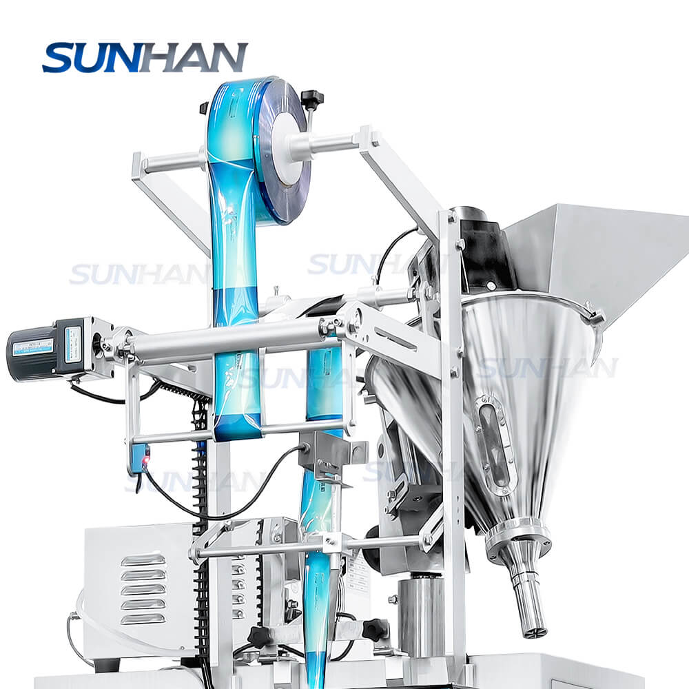 Automatic Dual Use Round Corner Stick Bag Instant Hot Chocolate Ginseng Drinks Mixes Small Sachet Oil Liquid Packet Bagged Powder Sachet Filling Sealing Machine Vertical Form Packing Machine - Image 3