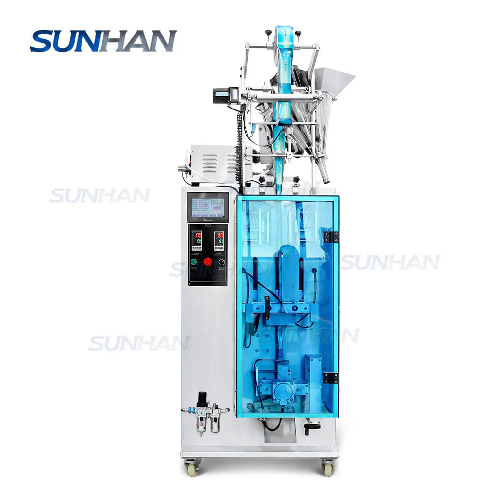 Automatic Dual Use Round Corner Stick Bag Instant Hot Chocolate Ginseng Drinks Mixes Small Sachet Oil Liquid Packet Bagged Powder Sachet Filling Sealing Machine Vertical Form Packing Machine - Image 6