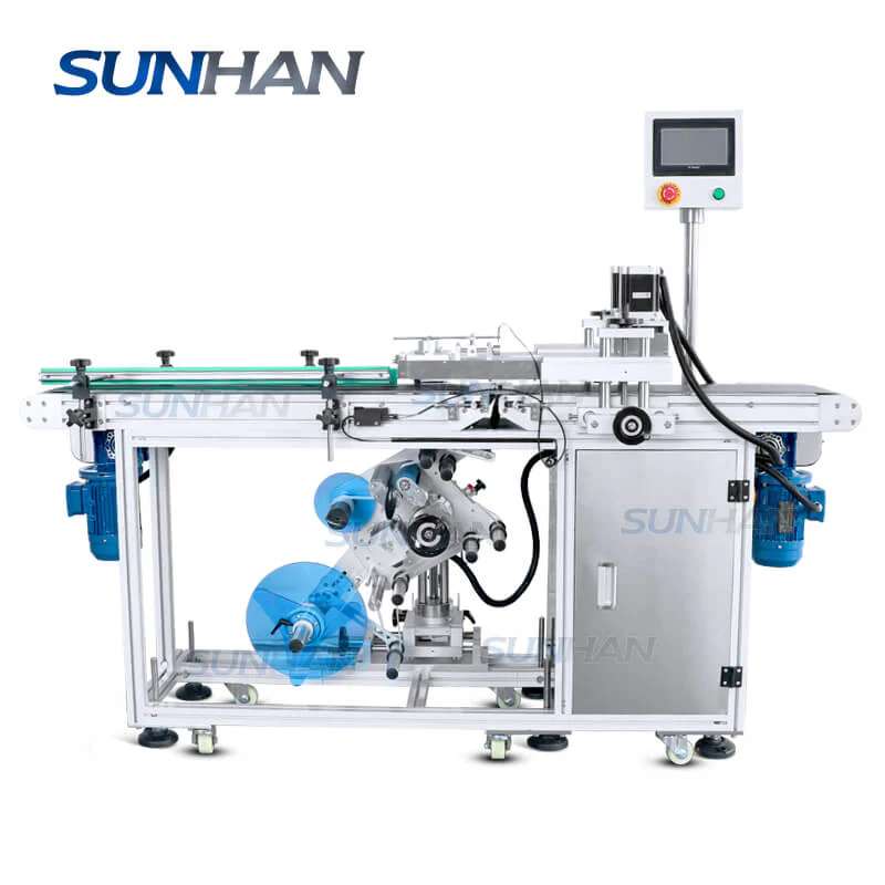 Automatic Flat Surface Cosmetic Cream Bottle Labeler Plastic Box Pouch Bottom Side Labeling Machine - Image 7