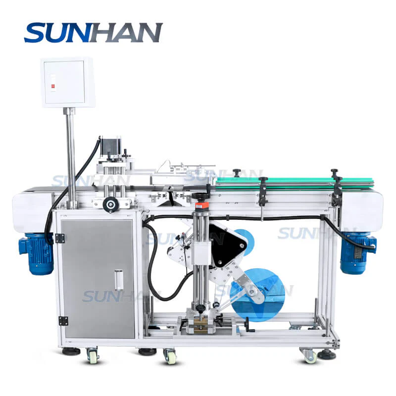 Automatic Flat Surface Cosmetic Cream Bottle Labeler Plastic Box Pouch Bottom Side Labeling Machine - Image 8