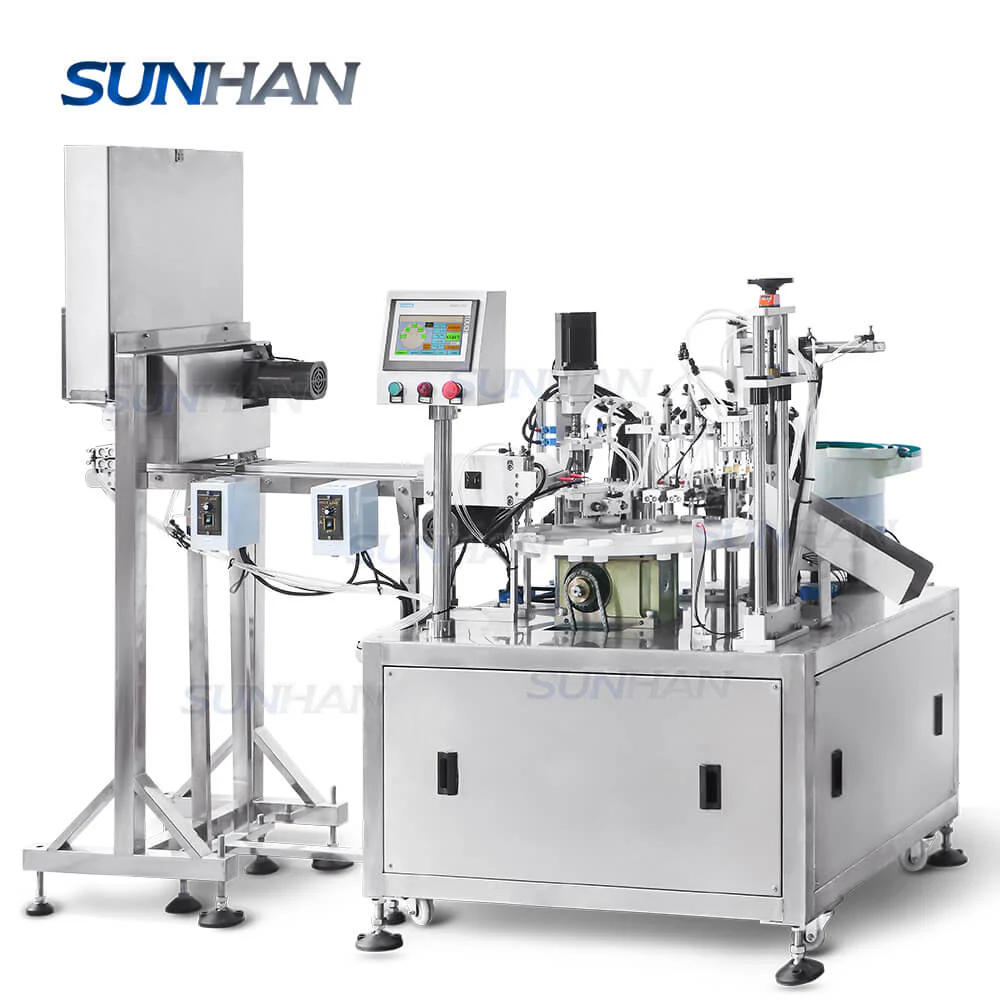 Automatic Monoblock Small Glass Bottle Perfume Sample Vial Liquid Filling Cap Pressing Machine - Image 6