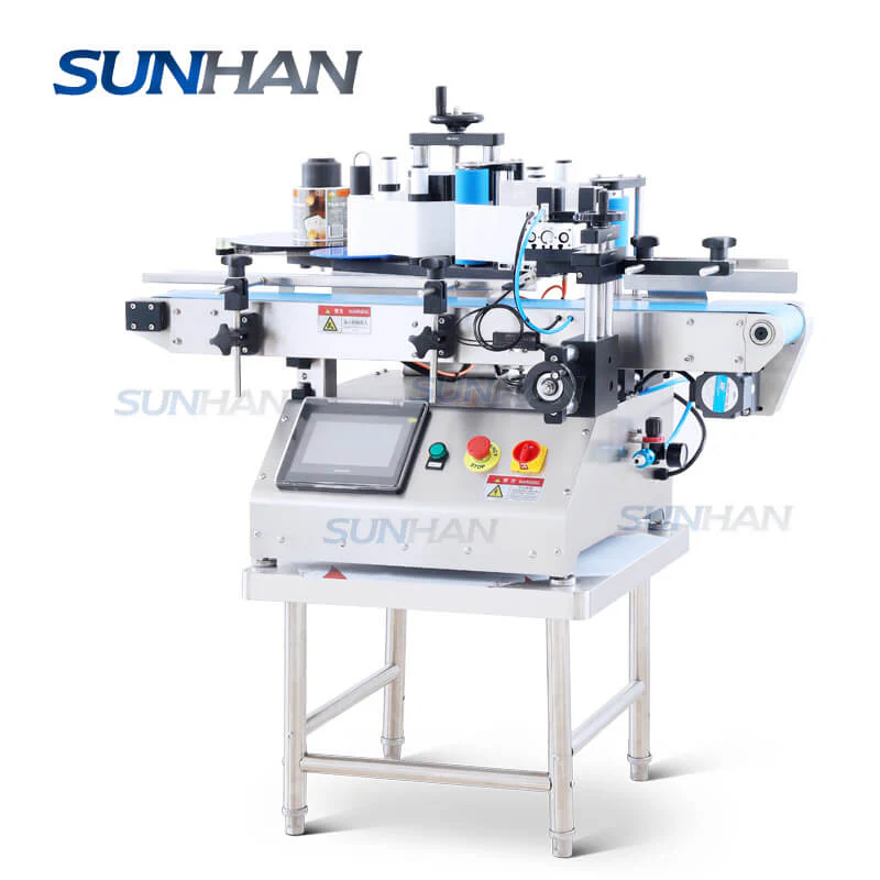 Desktop Automatic Juice Plastic Round Bottle Double Sides Labeling Machine For Essential Oils - Image 6