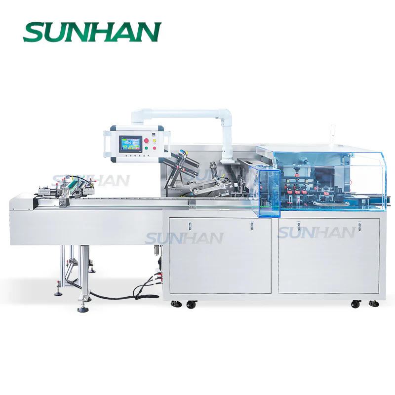 SUNHAN SH-MSZH80 Full Automatic Horizontal Cosmetic Cream Body Mist Ointment Paper Box Forming Erecting Sealer Cartoning Machine - Image 6