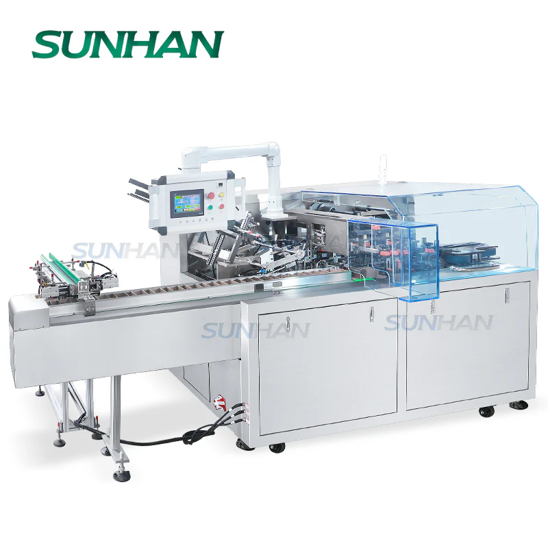 SUNHAN SH-MSZH80 Full Automatic Horizontal Cosmetic Cream Body Mist Ointment Paper Box Forming Erecting Sealer Cartoning Machine - Image 7