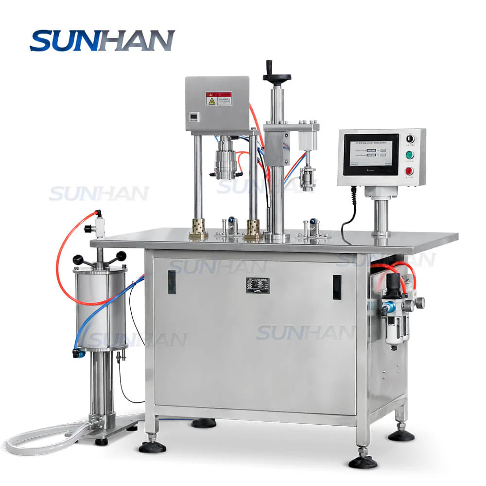 Semi-automatic 3 IN 1 BOV Aerosol Sunscreen Spray Paint Cans Filling Capping Machine Packaging Equipment - Image 6