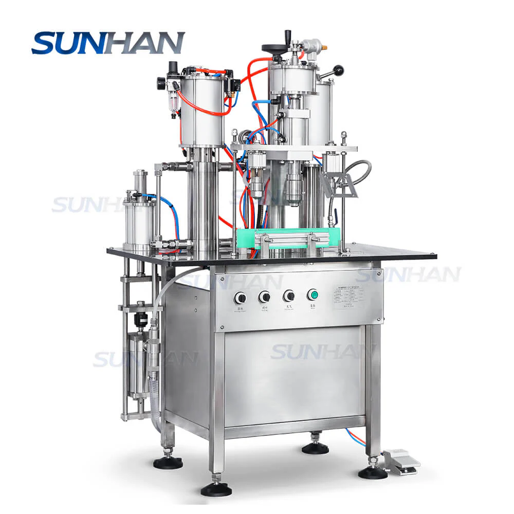 Semi-automatic 3 In 1 Skin Toner Spray Paint Aerosol Can Filling Capping Machine For Sunscreen Spray - Image 6