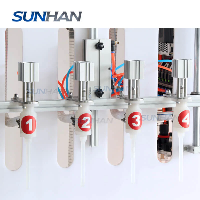 Semi-automatic 4 Heads Toilet Cleanser Cleaning Solutions Bleach Anti-corrosive Liquid Filling Machine Equipment - Image 3