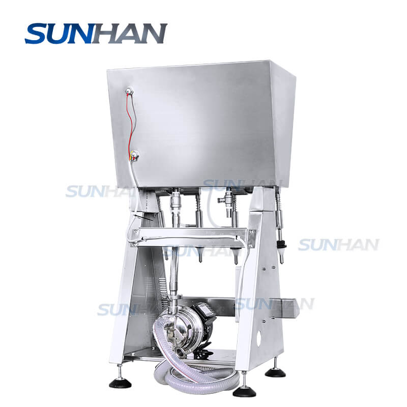 Semi-automatic 4 Heads Wine Soft Drinks Beverage Soymilk Overflow Siphon Filling Machine - Image 6
