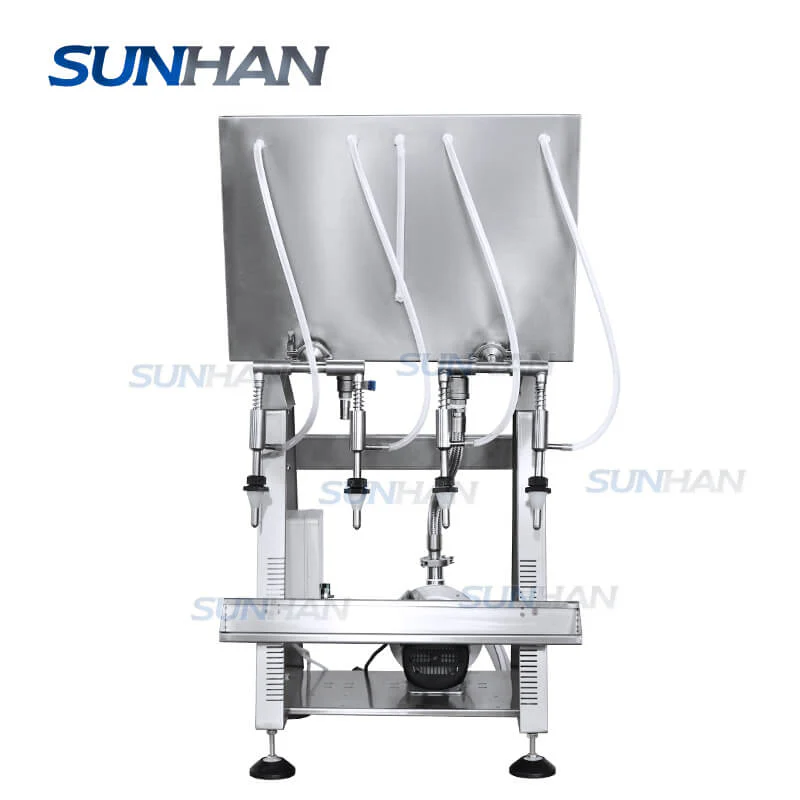 Semi-automatic 4 Heads Wine Soft Drinks Beverage Soymilk Overflow Siphon Filling Machine - Image 7